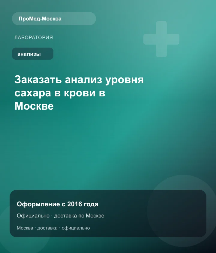 Заказать анализ уровня сахара в крови в Москве — ПроМед-Москва