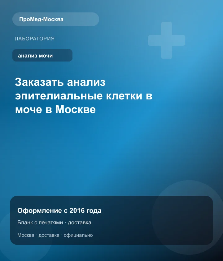Заказать анализ эпителиальные клетки в моче в Москве — ПроМед-Москва