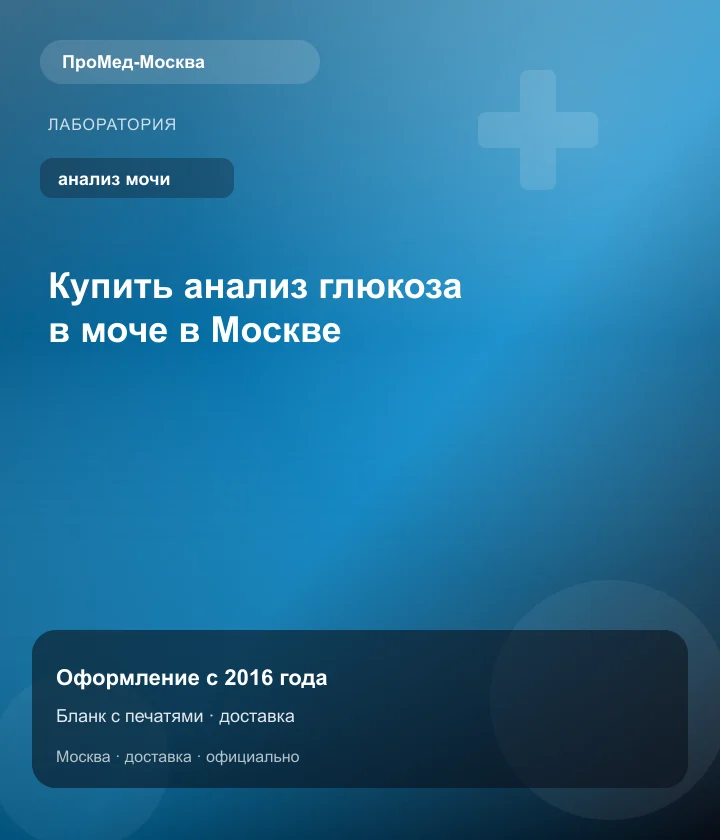 Купить анализ глюкоза в моче в Москве — ПроМед-Москва