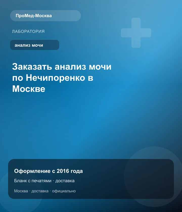 Заказать анализ мочи по Нечипоренко в Москве — ПроМед-Москва